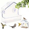 Clear Acrylic Bird Feeder with Strong Suction Cup Easy-Clean, Perfect for Garden