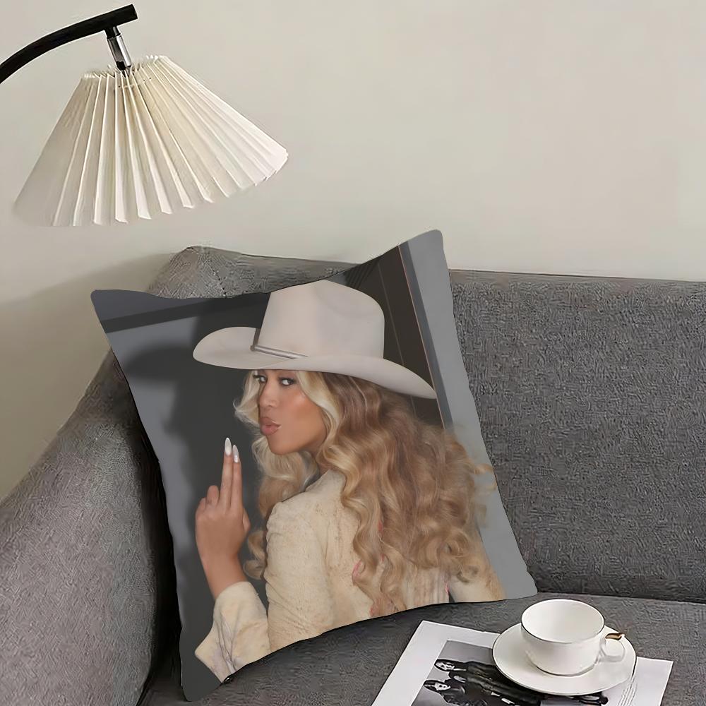 Чехол для подушки с изображением певицы B-Beyonce, двусторонний, из плюша – Для автомобиля, дивана, спальни, идеален в качестве подарка.