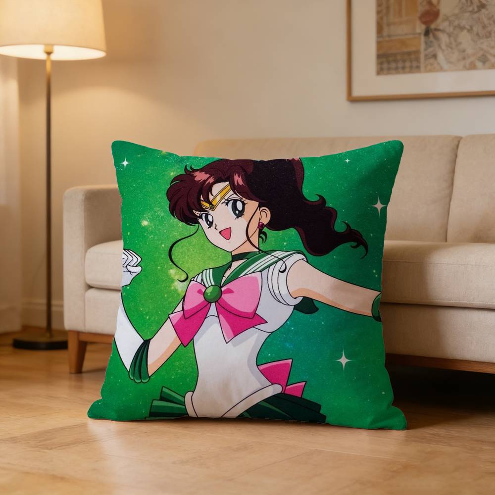Makoto Kino Sailor Jupiter Pillow Case For Sofa Living Room Home Office Decor Protective Cover
