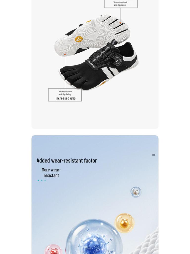 Обувь GallonShark Barefoot с пятью пальцами для йоги и пилатеса для занятий в помещении