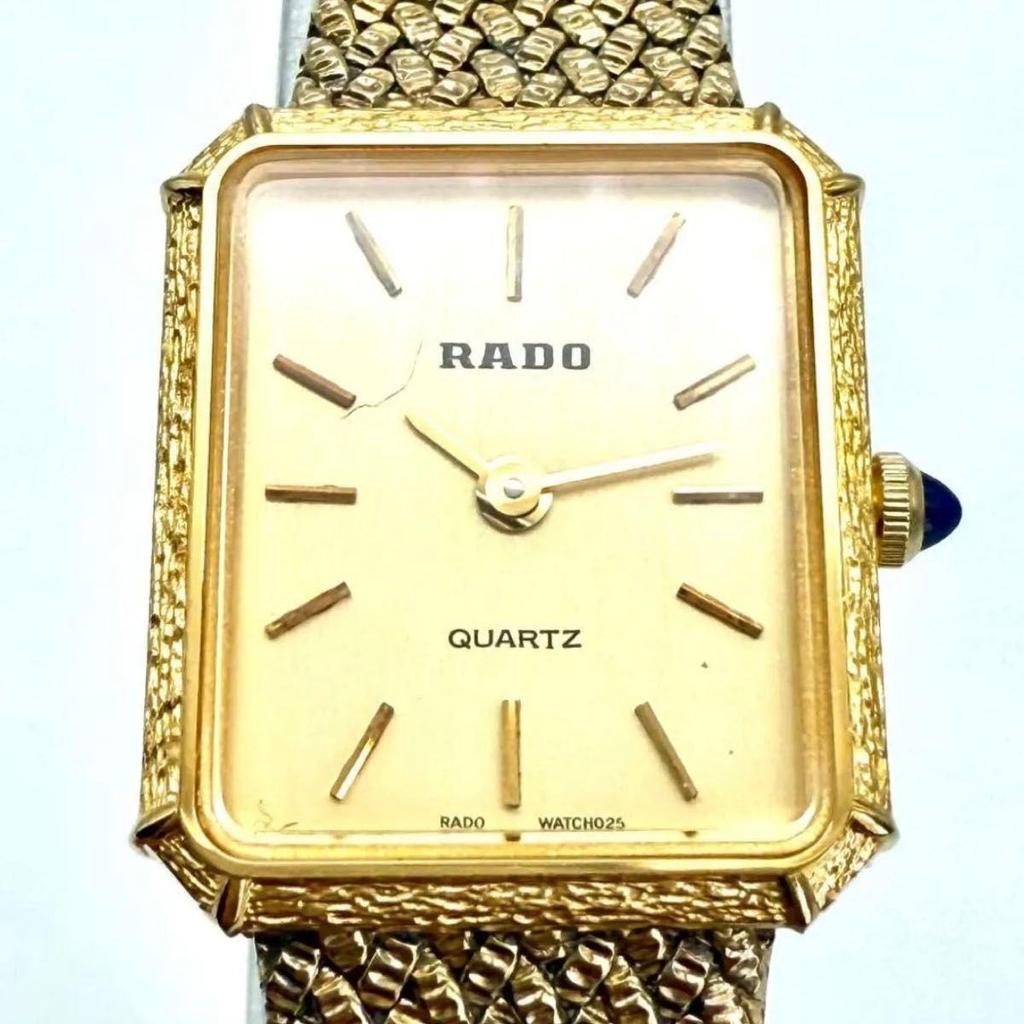 Б/у A014 RADO Антикварные Женские Часы Элегантность Золотой Цвет Сетчатый Браслет