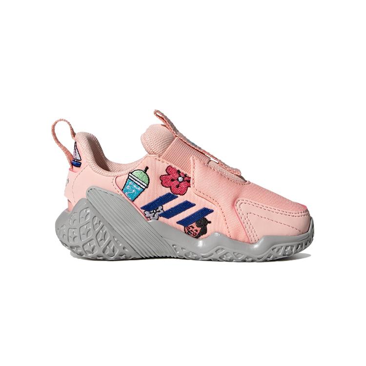 Cleofus x Adidas 4Uture Rnr Ac I Нескользящие Устойчивые к истиранию Низкие Беговые Кроссовки Розово-серые Для младенцев и малышей FW8035