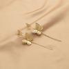 Hollow Gold Butterfly Tassel Earrings Long Retro Mosquito Coils Without Piercing Ear Clips