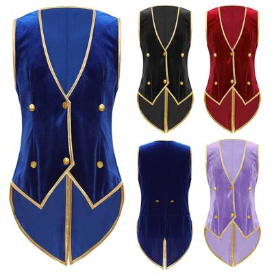 Мальчики Винтажный Средневековый Бархатный Фрак Викторианский Джентльменский Смокинг Жилет Стимпанк Куртка Костюм для Хэллоуина