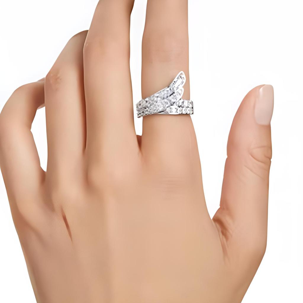 Swarovski Hyperbola Cocktail Mixed Cut Rhodium Plated Ring Women rings Silver 5665341