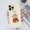 Чехол для Apple iPhone X XS XR SE 14 13 12 11 8 7 6 Pro Max Mini задние крышки милый медведь мультфильм ударопрочный жидкий силиконовый чехол для телефона для пары iPhone