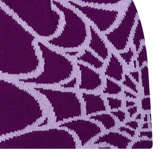 Унисекс зимняя шапка паутина жаккардовый вязаный купол эластичный контрастный цвет без полей для холодной погоды