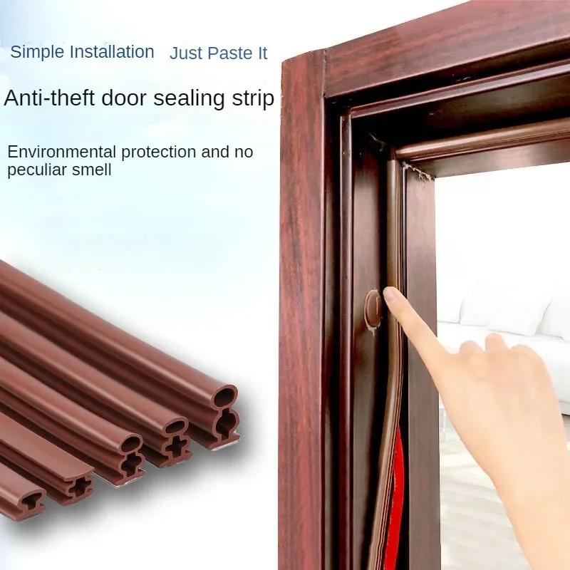 Self-adhesive Silicone Rubber Sealing Strip Door Window Sealing Strips Gap Blocker I Type Insulation Tape 6Meters/Roll