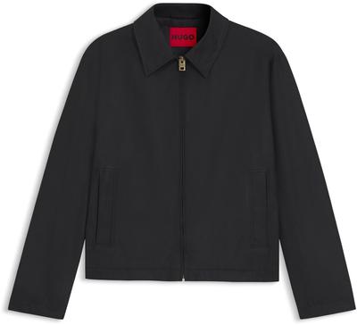 Демисезонная куртка HUGO Хлопковая куртка Regular-fit с вощеной отделкой - Style Bapo2531 50544628 Black