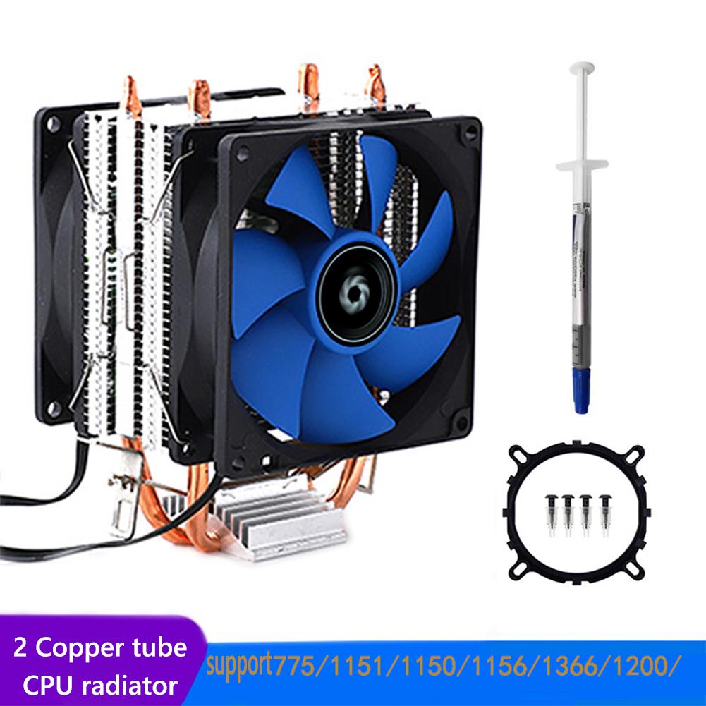 2 Тепловые трубки Кулер для ЦП для Intel LGA 775/1155 X58 X79 Радиатор Вентилятор для охлаждения ПК