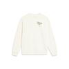 Li Ning Sports Lifestyle Series Floral Logo Fleece Warm Antibacterial Loose Pullover Sweatshirt Women Sweatshirt Off-White AWDTE46-1