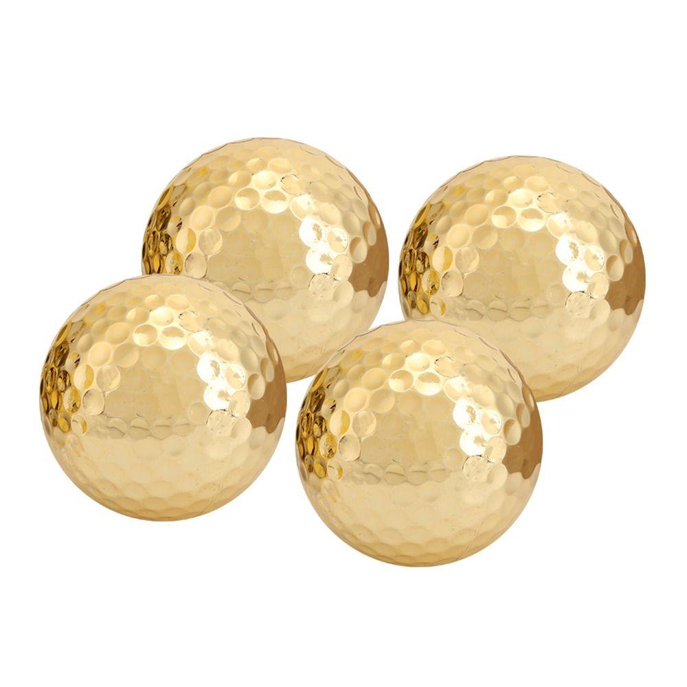 Golden Plating Golden Golf Balls Double Layer Gold Plating Golf Ball Golf Practice Range