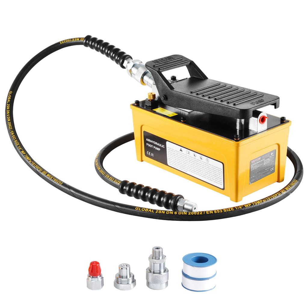 VEVOR 689 bar(10,000PSI) Air Hydraulic Pump, 1.6 L(0.42 Gal) Reservoir, NPT 9.5mm(3/8 In) Oil Outlet, NPT 6.4mm(1/4 In) Inlet