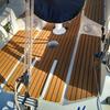EVA Foam Boat Marine Flooring Faux Teak Decking Sheet Striped Yacht Mat 8 Styles Brown Gray Gold Black 2.4m Self-Adhesive