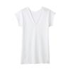 Gunze French Sleeve Comfortable Made In Size M Women's V-Shaped Undershirt, Workshop, 100% Cotton, Japan, White, (KQ5052)