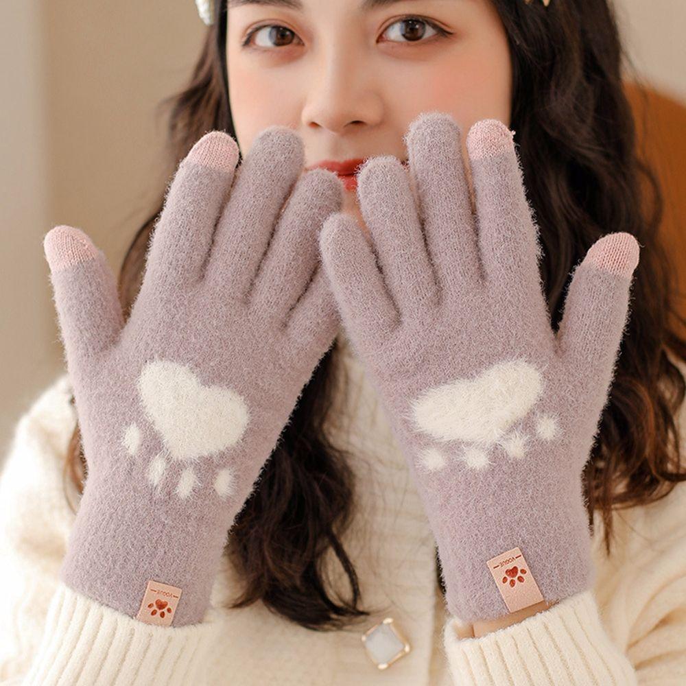 Кошачья лапка плюс бархатные эластичные перчатки для любви женские перчатки шерстяные варежки перчатки для вождения