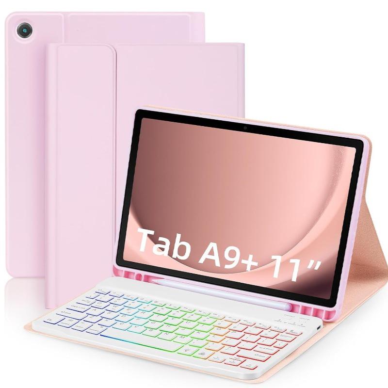 Совместимый чехол-клавиатура Bluetooth для Samsung A9 Plus X210/X216 с RGB-подсветкой клавиатуры A11 и защитной крышкой для мыши