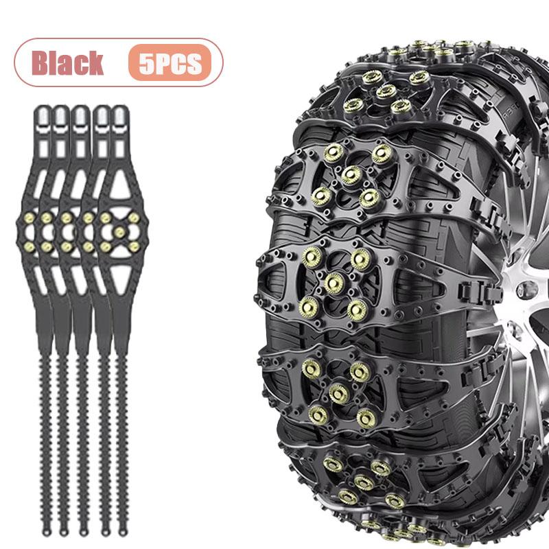 1/5/10PCS Heavy Duty Snow Chains Universal Fit for Car Truck SUV Ice Snow Traction Fishbone Design Durable Anti Slip Chains