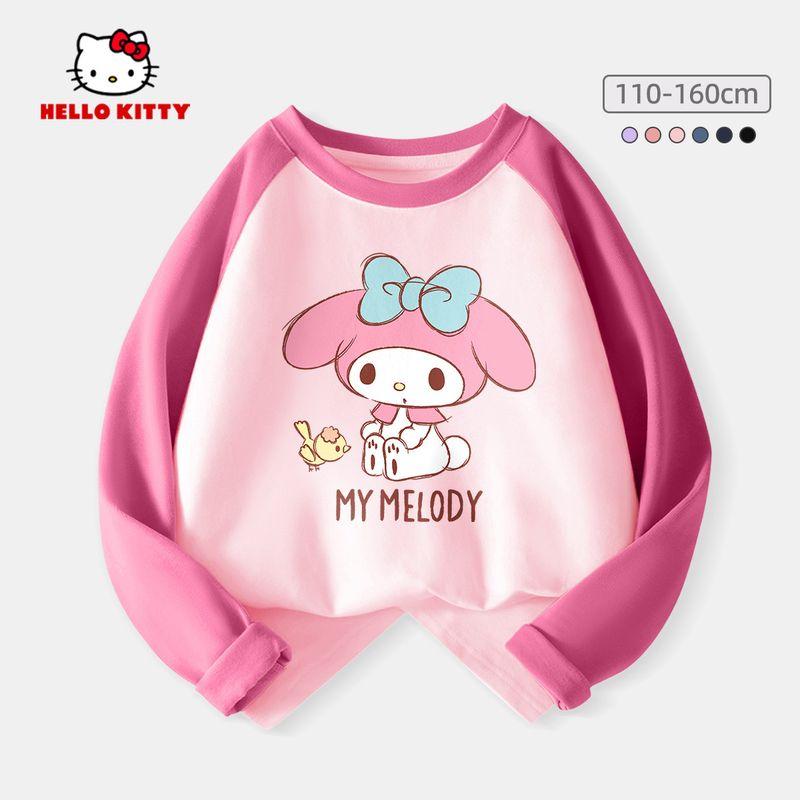 Девочковая футболка с длинным рукавом My Melody 2026 Новый Розовый Базовый Топ Мультяшная Милая Одежда Детская Весенняя