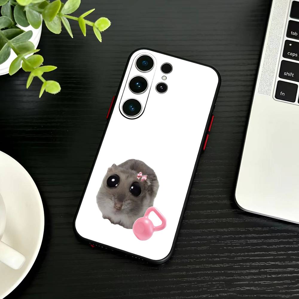 Big-eyed goofy Mouse Phone Case For Samsung S26,S25,S24,S23,S22,S21,S20,S30,Ultra,Plus,Fe,Note,5G Black Cover