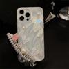Чехол для телефона с 3D жемчужным сердцем и цепочкой для девочек, модные аксессуары для iPhone 16 15 14 13 12 11 Pro Max