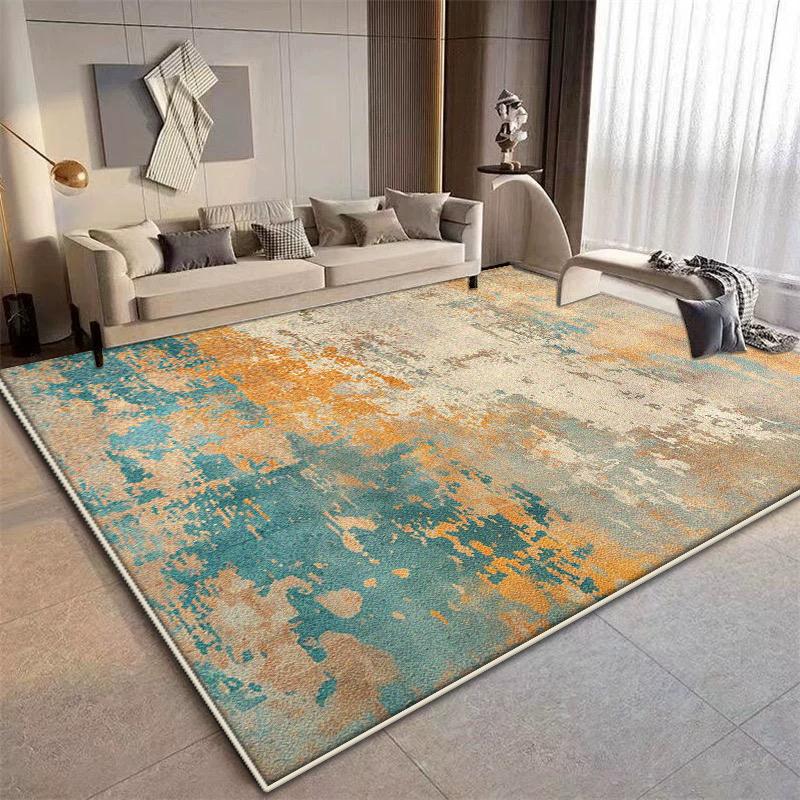 Оранжевые Ковры Большой Площади для Гостиной Современное Абстрактное Украшение Диван Спальня Коврик Ванная Комната Гардеробная Нескользящий Придверный Коврик Пол