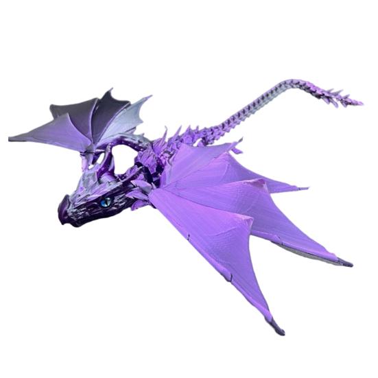 3D Printed Flying Dragon Figurine Movable Joints Winged Dragon Figure Articulated Dragon Model Fidget Toy Desktop Decoration Ornament