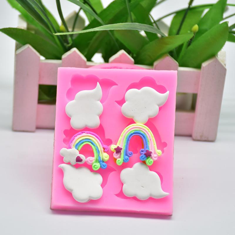 6 полостей DIY выпечки облаков радужной формы торт декоративный силиконовый инструмент для шоколадного печенья DIY форма