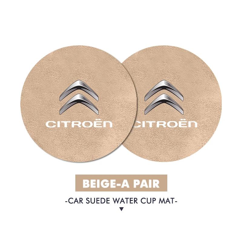 OCDK9 2pcs Car Coaster Anti Slip Mat Water Cup Pad Accessories For Citroen Grand Berlingo Jumper Celysee Xsara Picasso Aircross