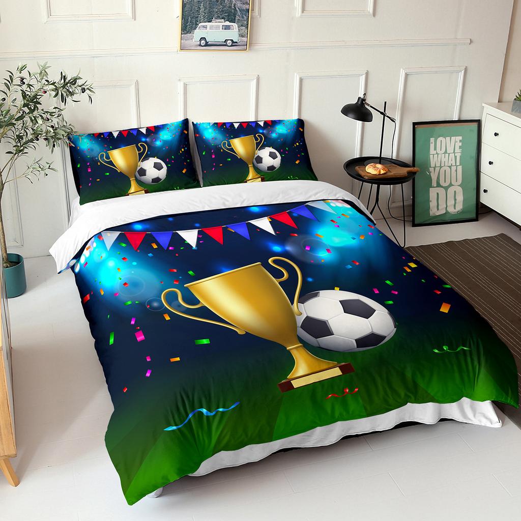Комплект постельного белья из трех частей с изображением футбольного чемпионата мира по футболу с цифровой печатью