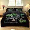 3pcs Graffiti Raccoon Animal Print Multi Size Coreless Duvet Cover Set Soft Summer Cool Bedding Decoration Machine Washable