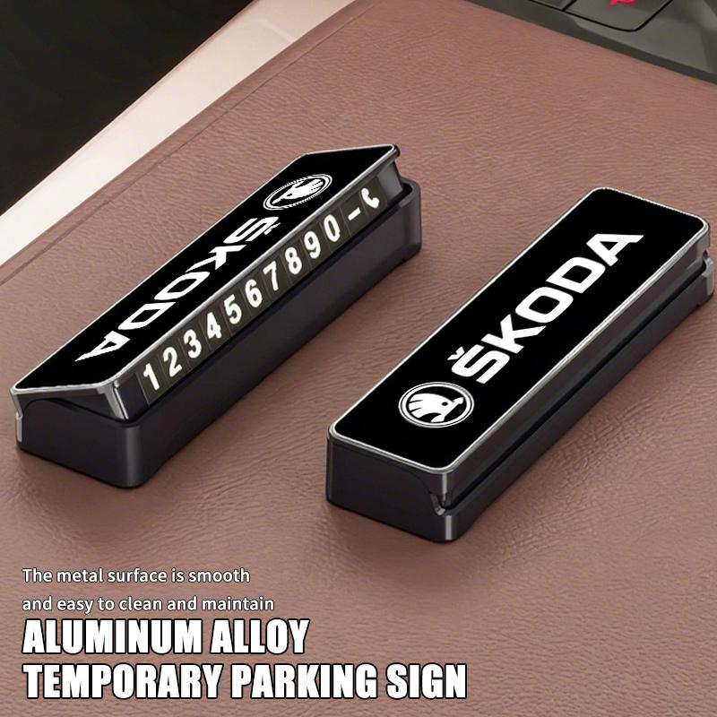 OENU7 Car Temporary Parking Phone Number Card Accessories For Skoda Rapid Octavia Derivative Enyaq-iV VisionS Yeti Scala