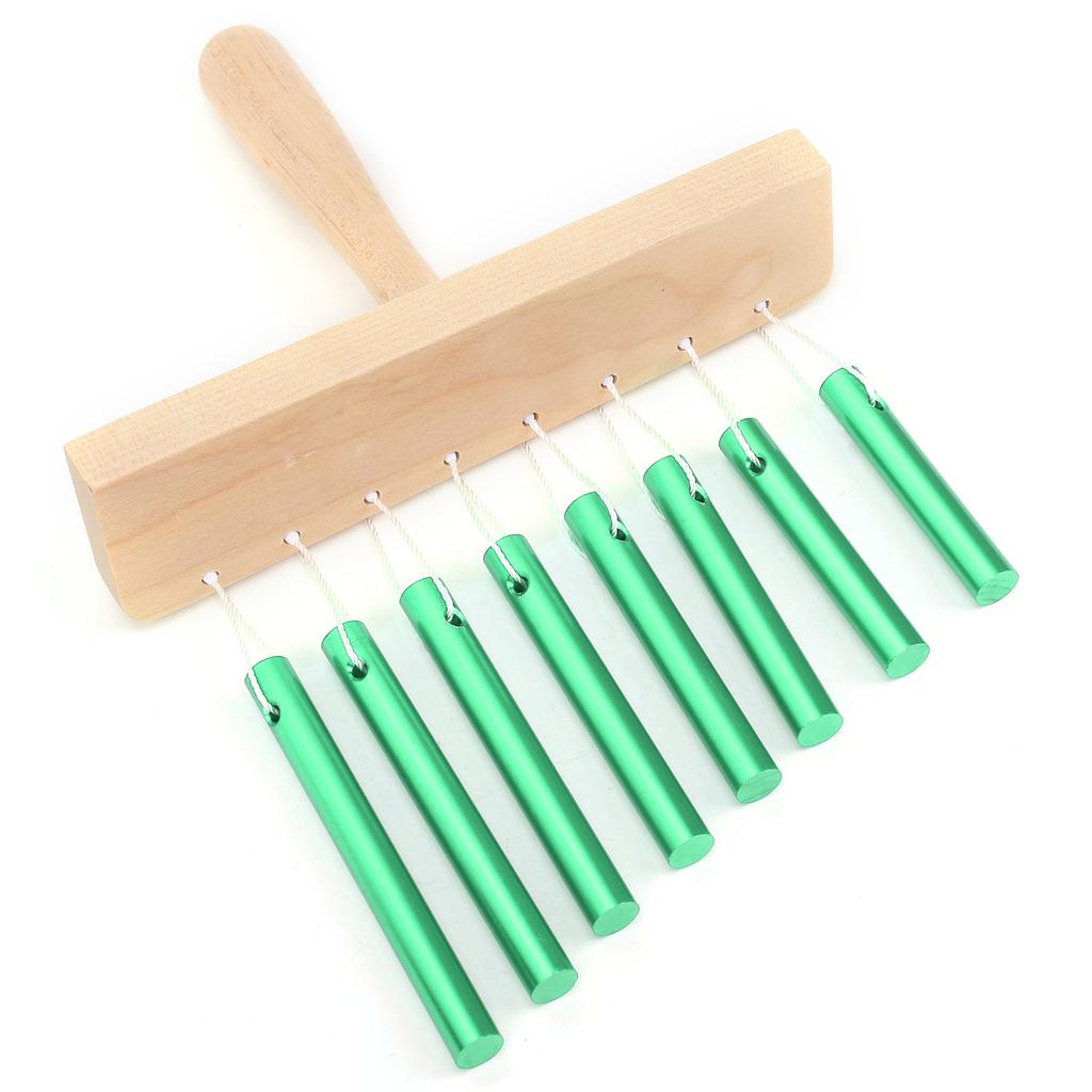 8Tone Chimes SingleRow Tube Children S Percussion Instruments Orff Preschool Toys with Hammer(Green )