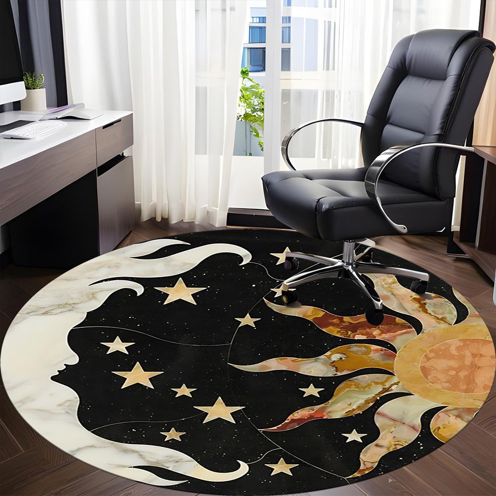 1PC Celestial Patterns Chair Carpet for Office, Indoor Non-Slip Washable  Carpet, Soft Comfortable Mat For Office Room yy250930106