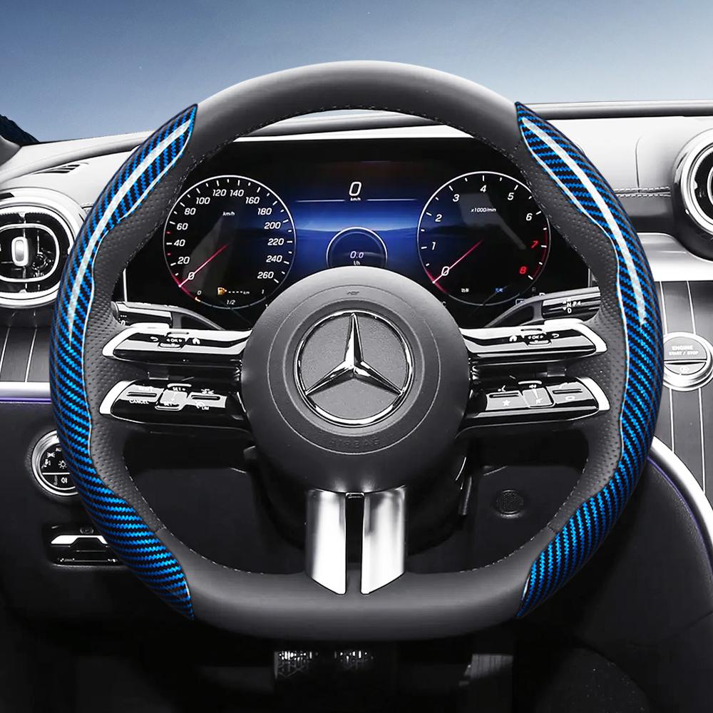 Suitable for Mercedes-Benz Carbon Fiber Texture Steering Wheel Cover with Segmented Quick-Release Design V g S a E C Class Gle Glc Gla Glb