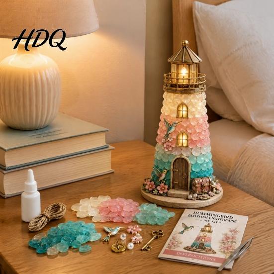 Семейная ночь поделок Активности Морское стекло Маяк DIY Набор 3D Светящиеся Художественные принадлежности Прибрежное Светящееся украшение для Взрослых Домашний Стол Декор Пляж
