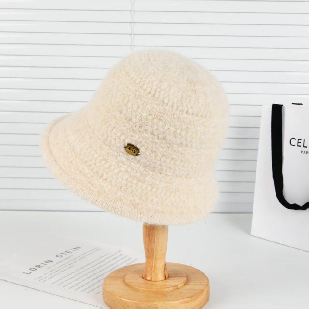 Minimalist Wool Fisherman Hat with Ear & Face Protection - Windproof, Warm, Solid Color for Autumn & Winter