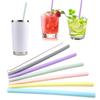 6 Pcs 9-inch Long Silicone Straw Set Reusable Straws with Cleaning