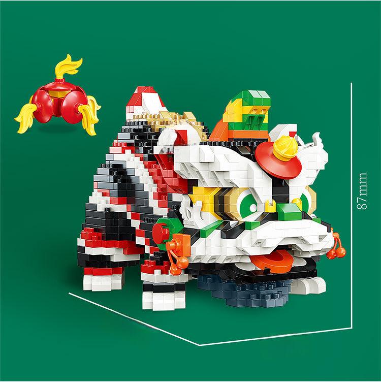 Игрушки-конструкторы из микрочастиц Yugao - модели серии Guochao Lion (1181-1183 гг.)