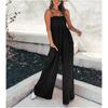 Women's Solid Color Suspender Loose Casual Jumpsuit Holiday Wide Leg Jumpsuit