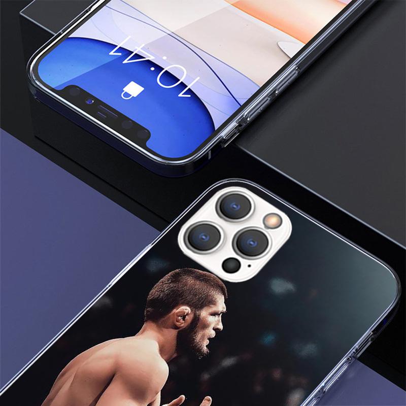 Чехол для телефона Хабиба Нурмагомедова для iPhone 17 Air 11 13 Mini 14 15 Plus 16 12 Pro Max 16E SE 7 8 С рисунком Мягкий ТПУ Задняя крышка 17