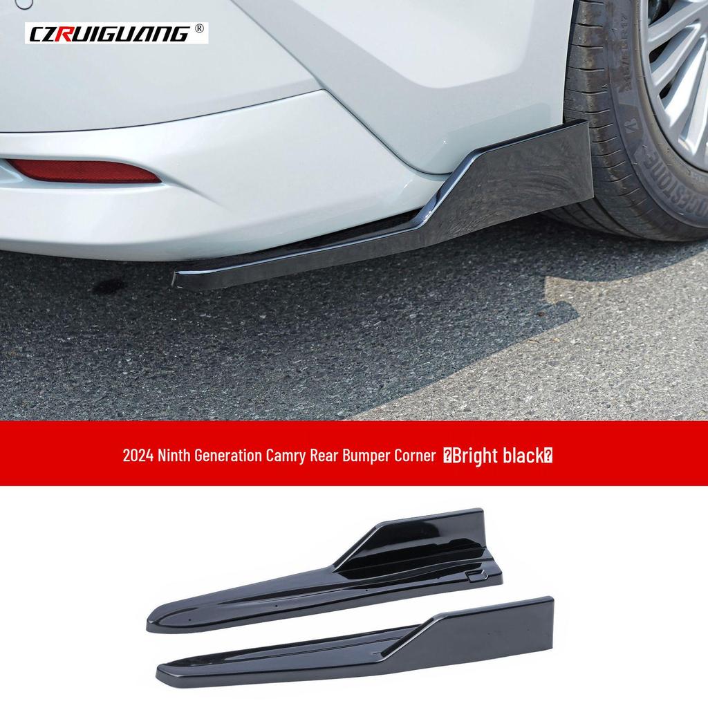 Обвес для Camry 9-го поколения 2024 года: Задние углы, Боковые юбки, Задний спойлер, Передний сплиттер, Диффузор, Верхний спойлер.