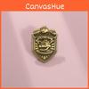 Collectible Unique And Cartoon Character Brooch Retro Bronze Shield Letter Badge Metal
