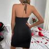 European and American Women's Solid Color Sexy Backless Sleeveless Mini Skirt