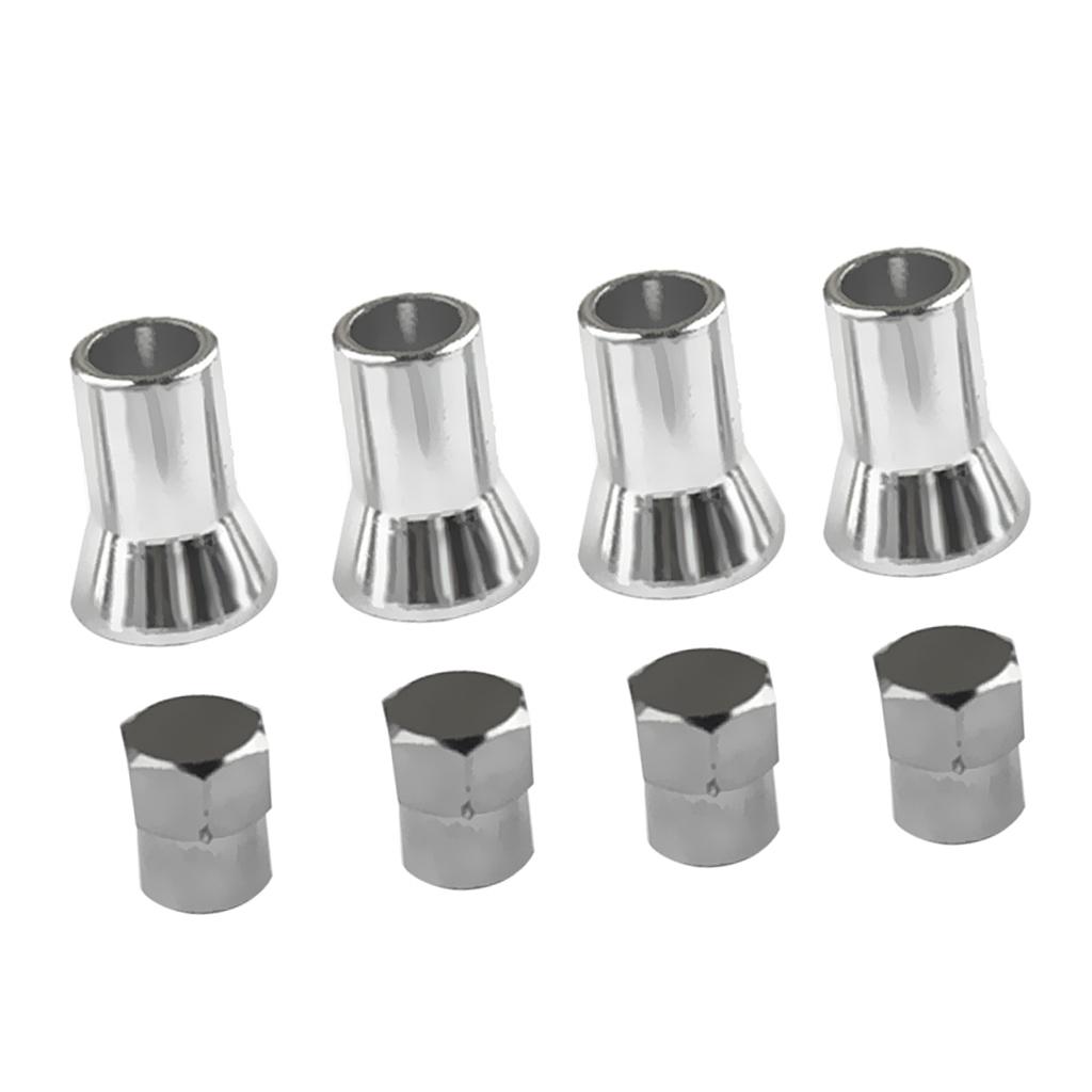 Tire Valve Caps with Chrome Sleeve Cover TPMS Compatible Wheel Stem Dustproof for American Cars Ventilation Valves 4