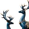 2 Deer Figurines Reindeer Sculptures Art Works Ornament Souvenirs Tabletop Elk Statues for