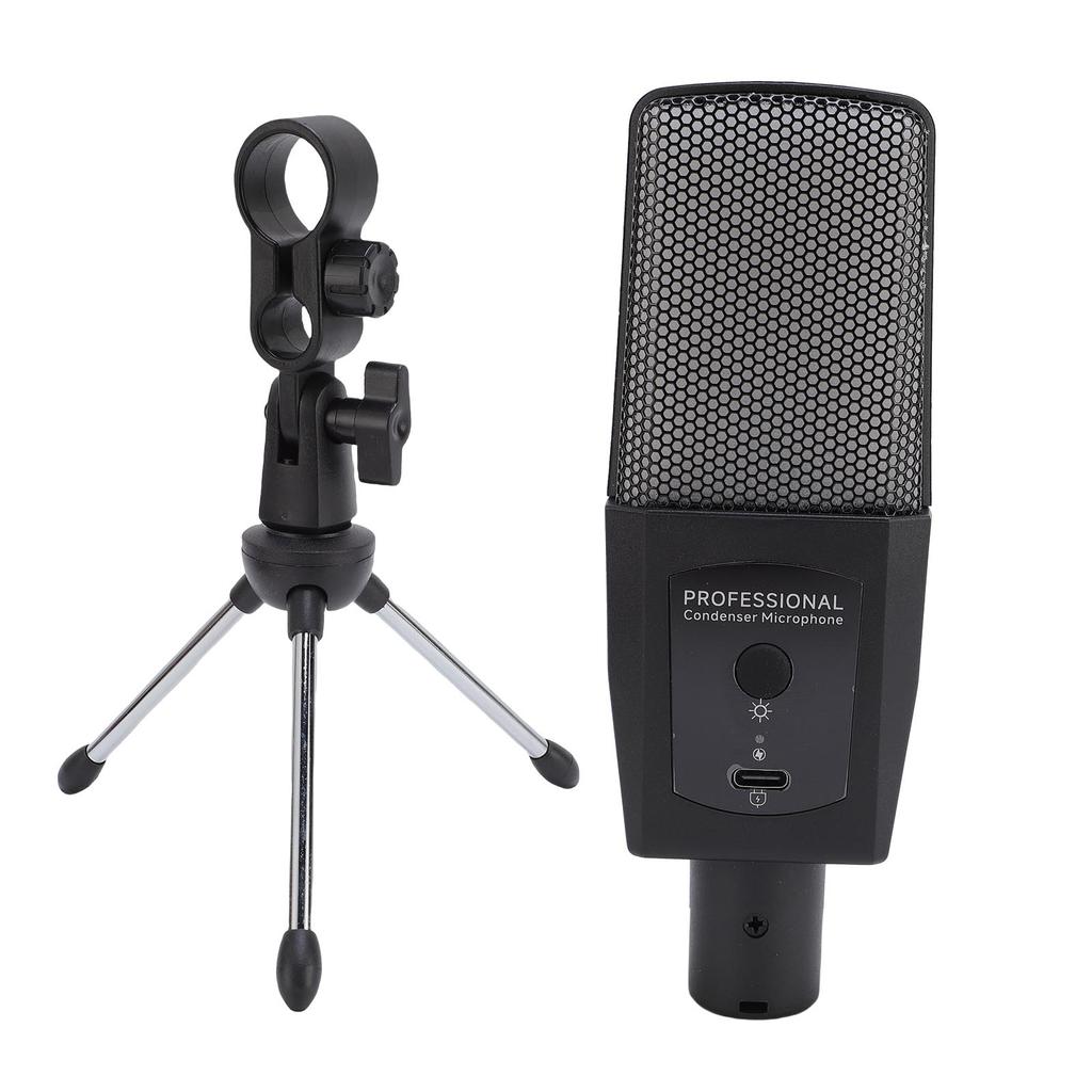 Gaming Microphone with RGB Light USB Computer Condenser Mic with Tripod Stand for PC Streaming Podcast Studio Recording
