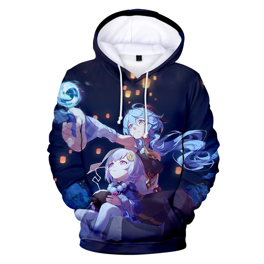 Классические толстовки с капюшоном Genshin Impact Kamisato Ayaka с 3D принтом, толстовки для мужчин и женщин, толстовки с длинными рукавами, пуловеры для взрослых и детей