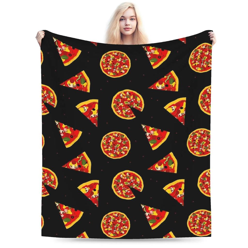 Pizza Food Drink Beer Pattern Blanket High Quality Warm Throw for Winter Kids Bedroom Novelty Bedspread