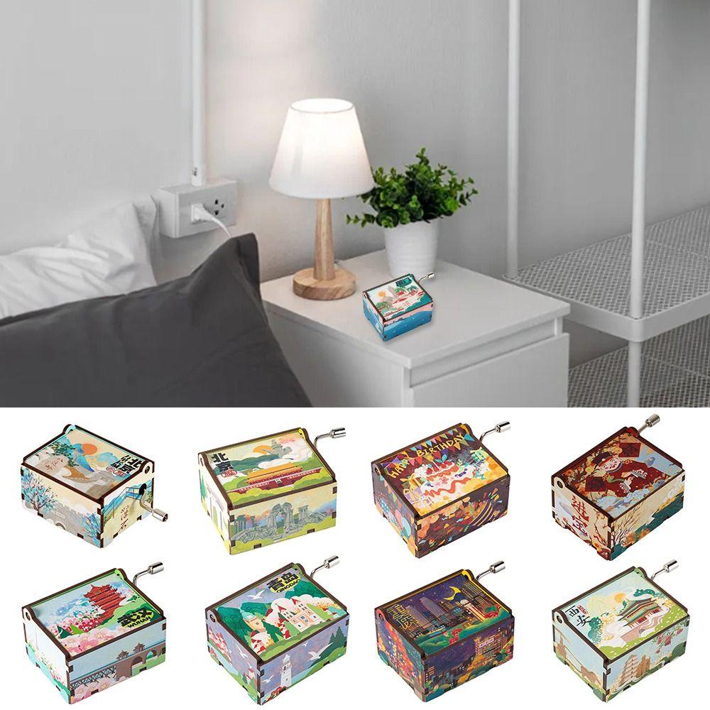 Настольное украшение Ручной завод Шкатулка Розовая Музыкальная шкатулка Украшение Музыкальная шкатулка Подарок на День святого Валентина